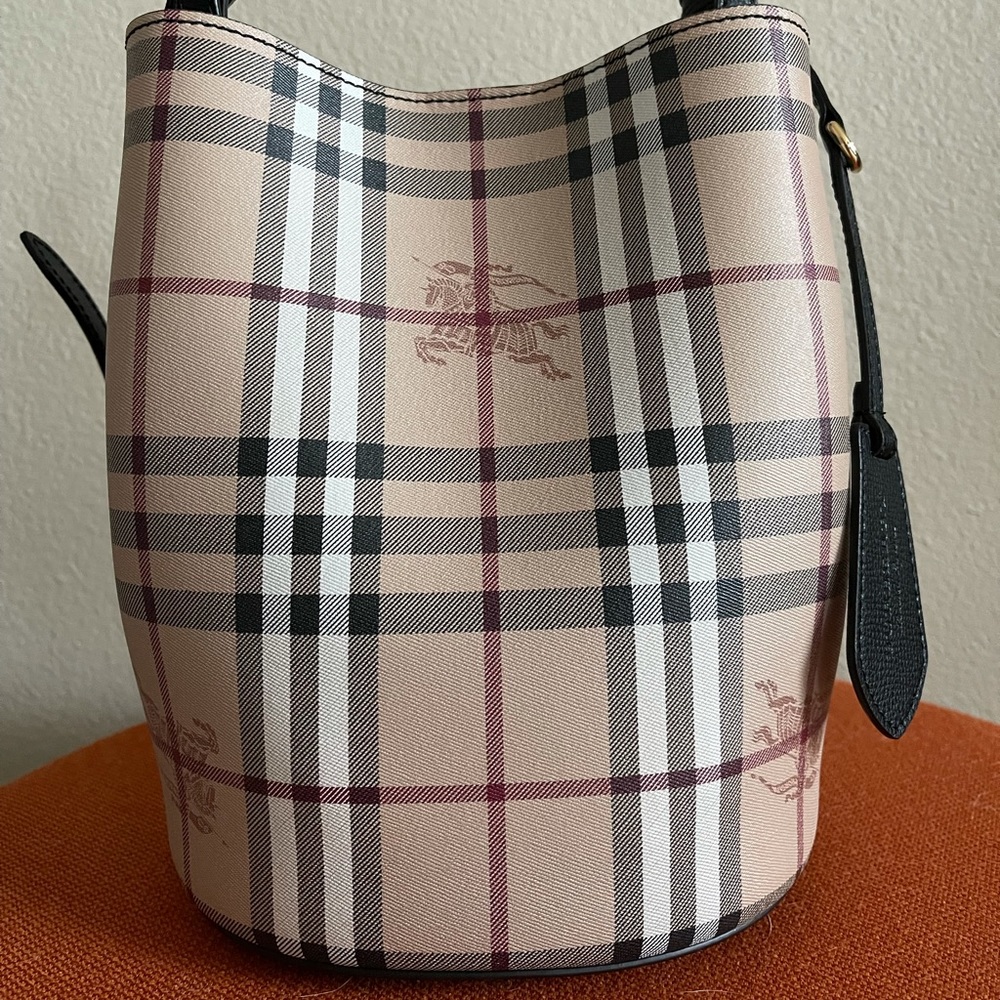 Burberry Haymarket Check Small Lorne Bucket Bag